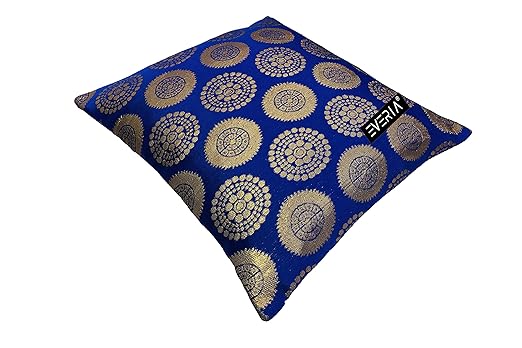 Brocade Dupion Silk Cushion Cover throw sofa case covers 24x24 Inch 5 pcs Set