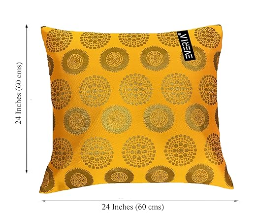 Brocade Dupion Silk Cushion Cover throw sofa case covers 24x24 Inch 5 pcs Set