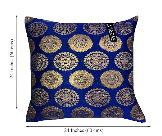 Brocade Dupion Silk Cushion Cover throw sofa case covers 24x24 Inch 5 pcs Set