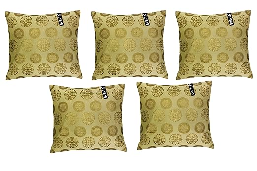 Brocade Dupion Silk Cushion Cover throw sofa case covers 24x24 Inch 5 pcs Set