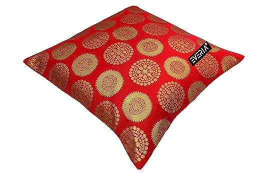 Brocade Dupion Silk Cushion Cover throw sofa case covers 24x24 Inch 5 pcs Set