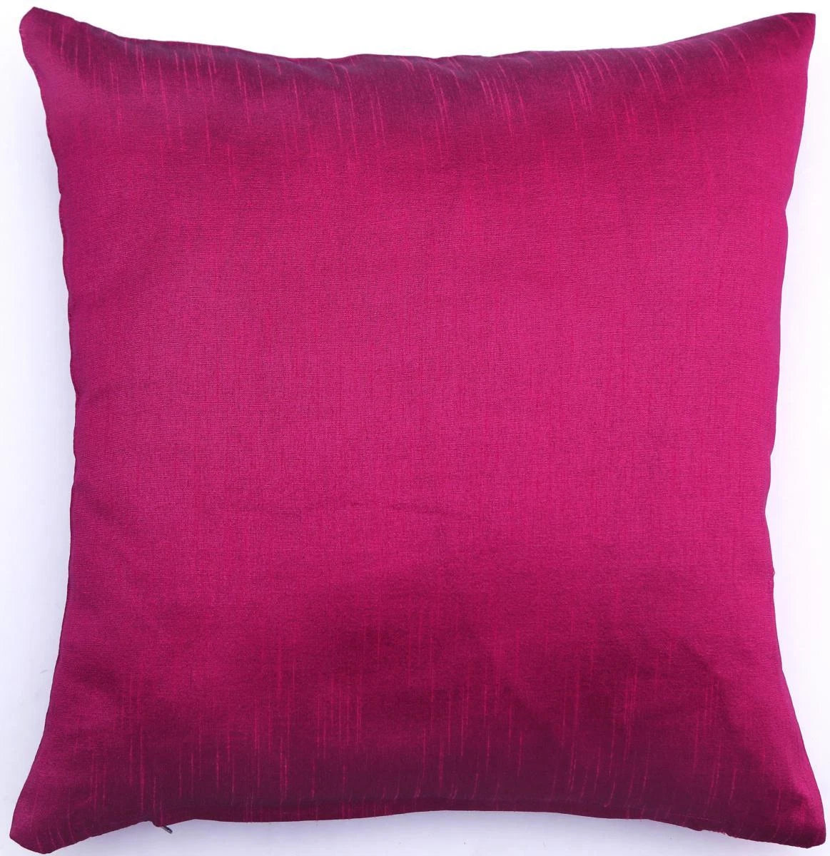 16" Square Ethnic Dupioni Silk Solid Pillow/Cushion Cover Sofa Throw Magenta