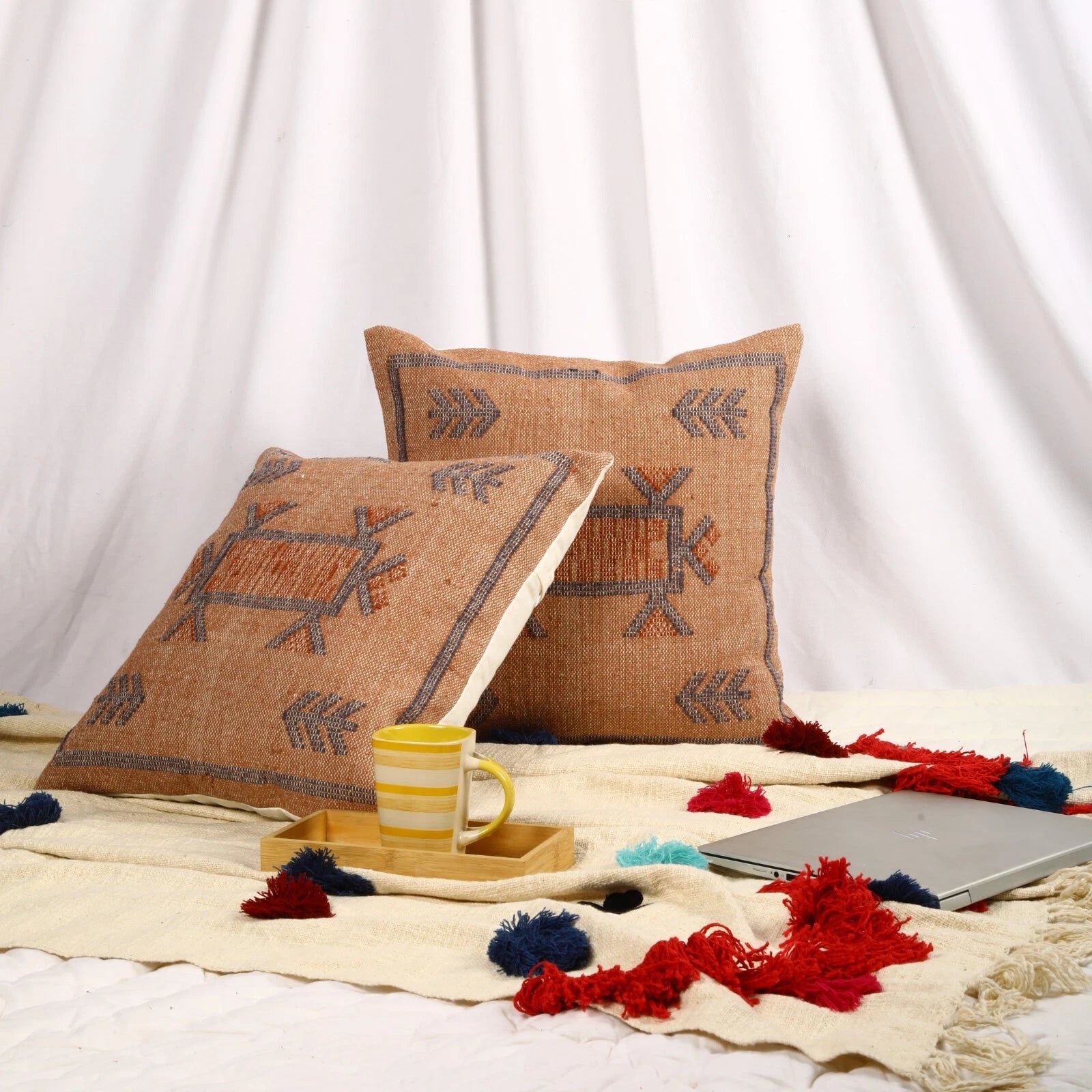 Decorative pillow cover for home decor set of 2 cotton Sabra cushion cover