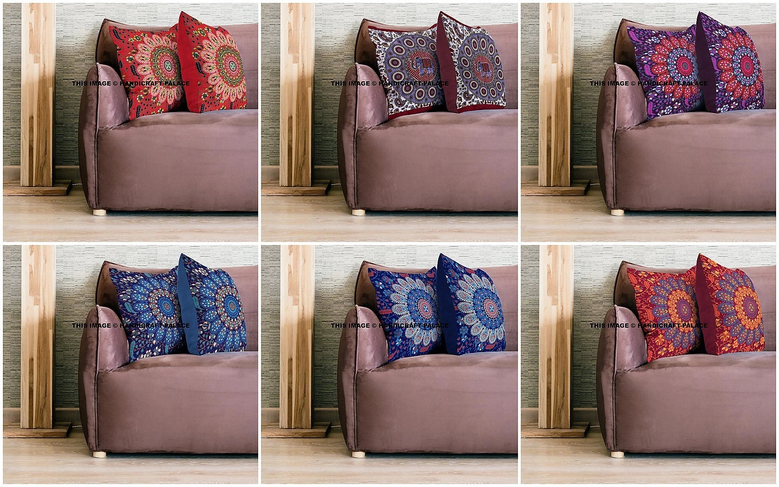 Indian Peacock Mandala Cushion Cover Square Floor Pillow Large Sofa Bed Decor