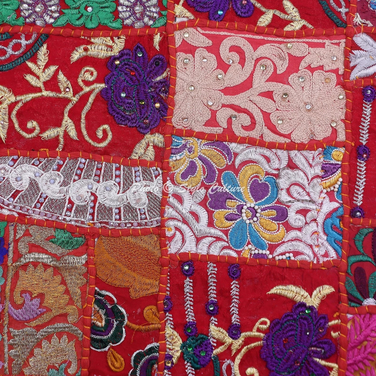 Ethnic Cushion Cover Handmade Vintage 20 x 20 in Hippie Sofa Car Pillow Case