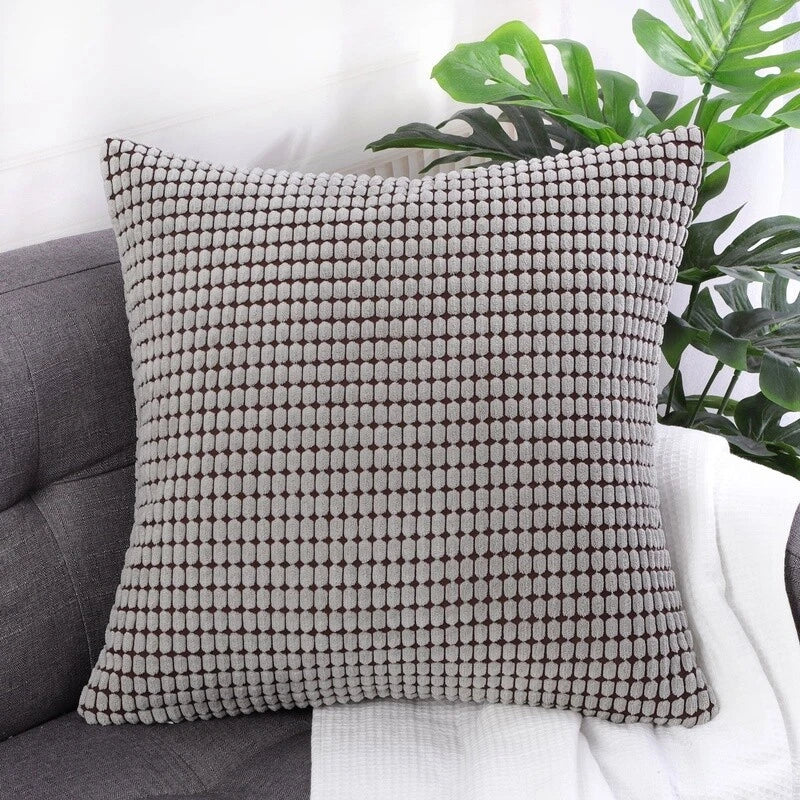 Textured Solid Decorative Throw Pillow Cover Polyester Cushion Case Sofa Bed New