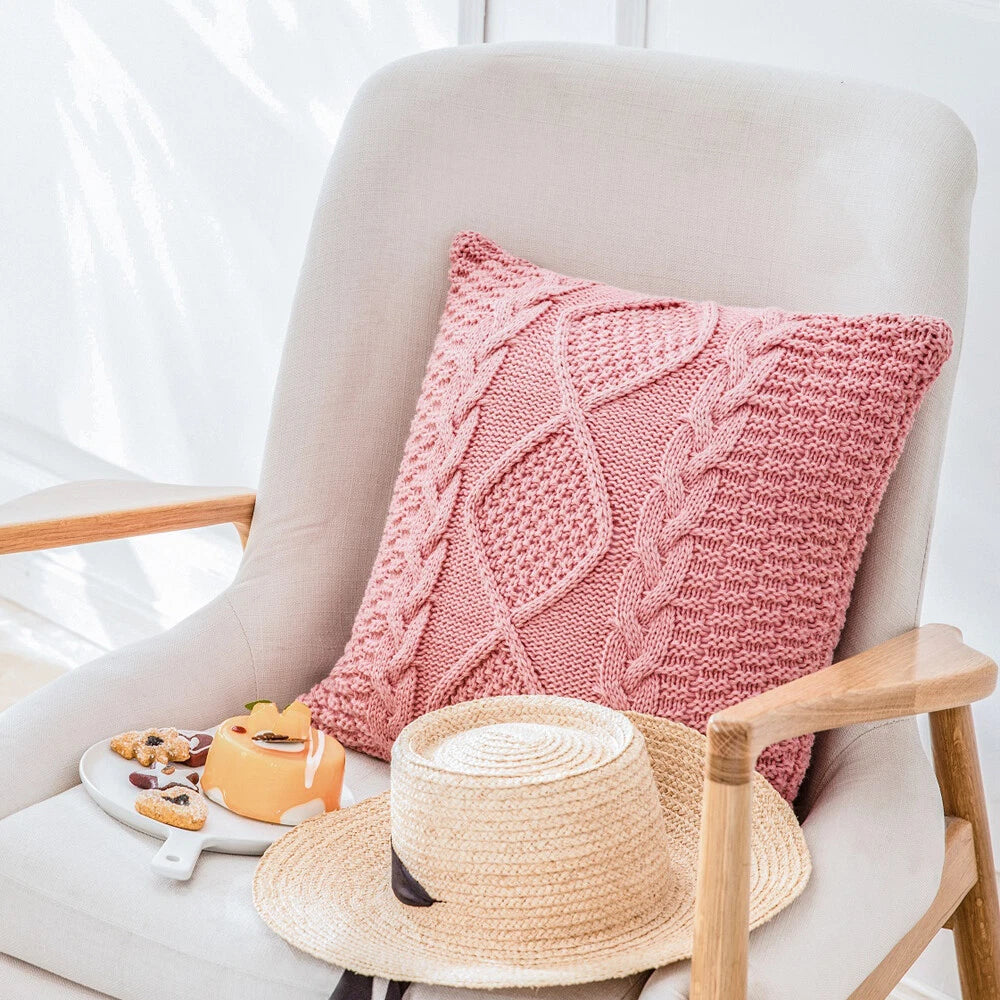 Sofa Bed Knitted Pillowcase Square Tassel Throw Waist Cushion Covers Chair Decor