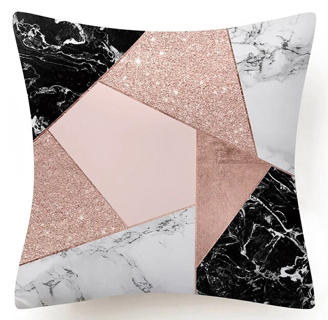 Pink Marble Throw PILLOW COVER Double Sided Sofa Decorative Cushion Cases 18x18"