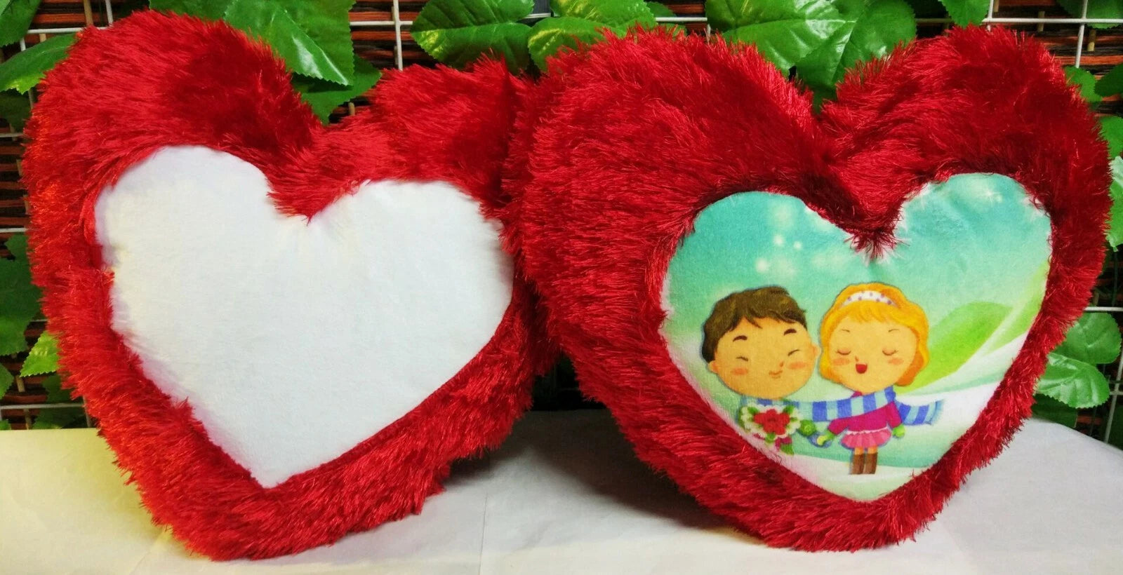 10Pcs Sublimation Blank Pillow Cases Plush Cushion Cover Home Sofa Decor Heart