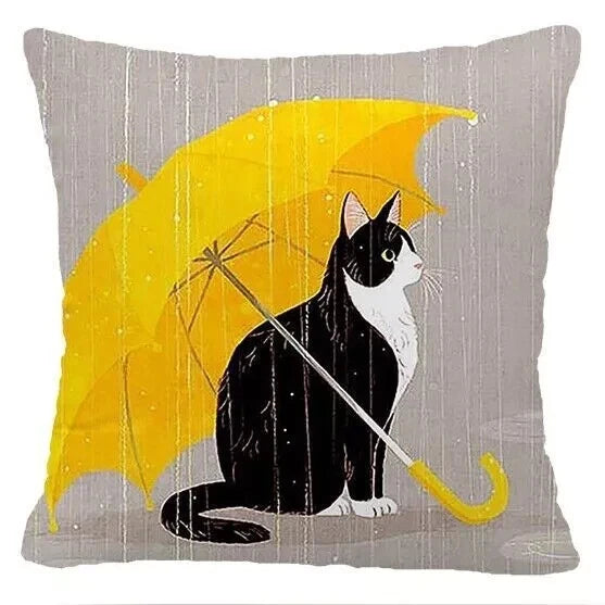 Yellow Throw PILLOW COVER 2-Sided Gray White Decorative Sofa Cushion Case 18x18"