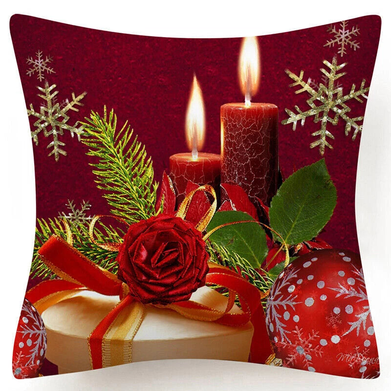 Throw PILLOW COVERS Christmas Decorative Xmas TWO-Sided Sofa Cushion Case 18x18"