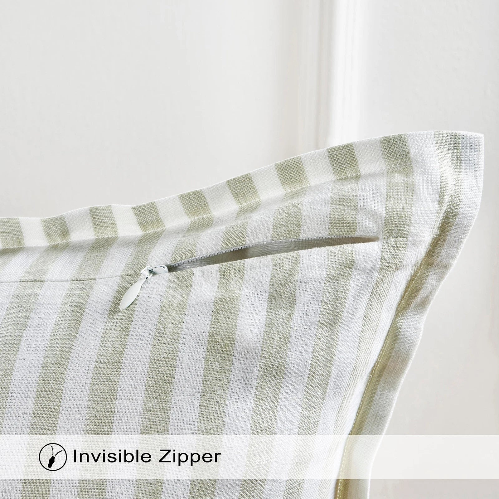 Solino Home Square Linen Pillow Cover for Cushion Couch, Sofa Bed, Santa Barbara