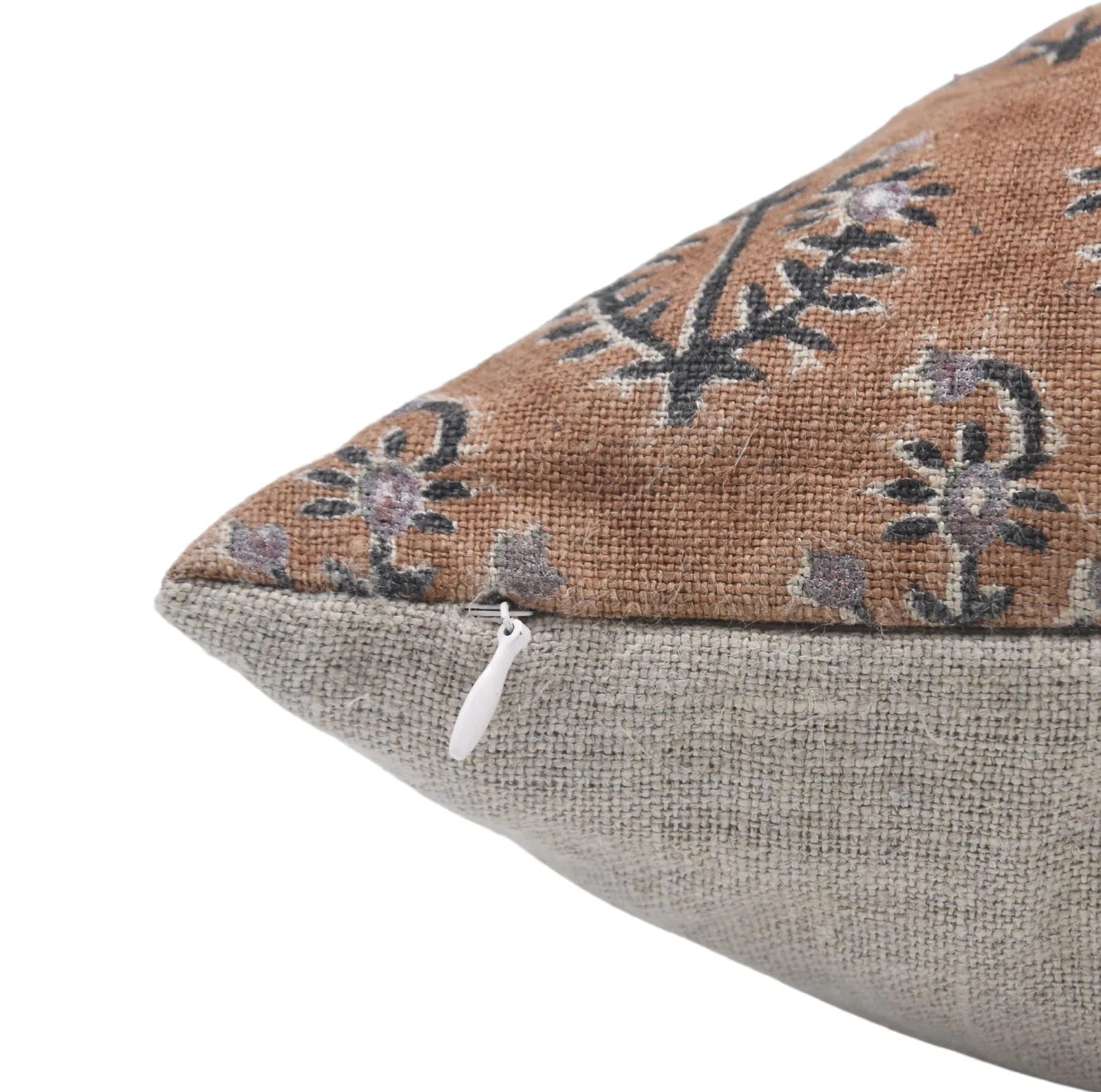 Handmade Block Print Thick Linen 22X22 Inches Vintage Pillowcase Cushion Cove...