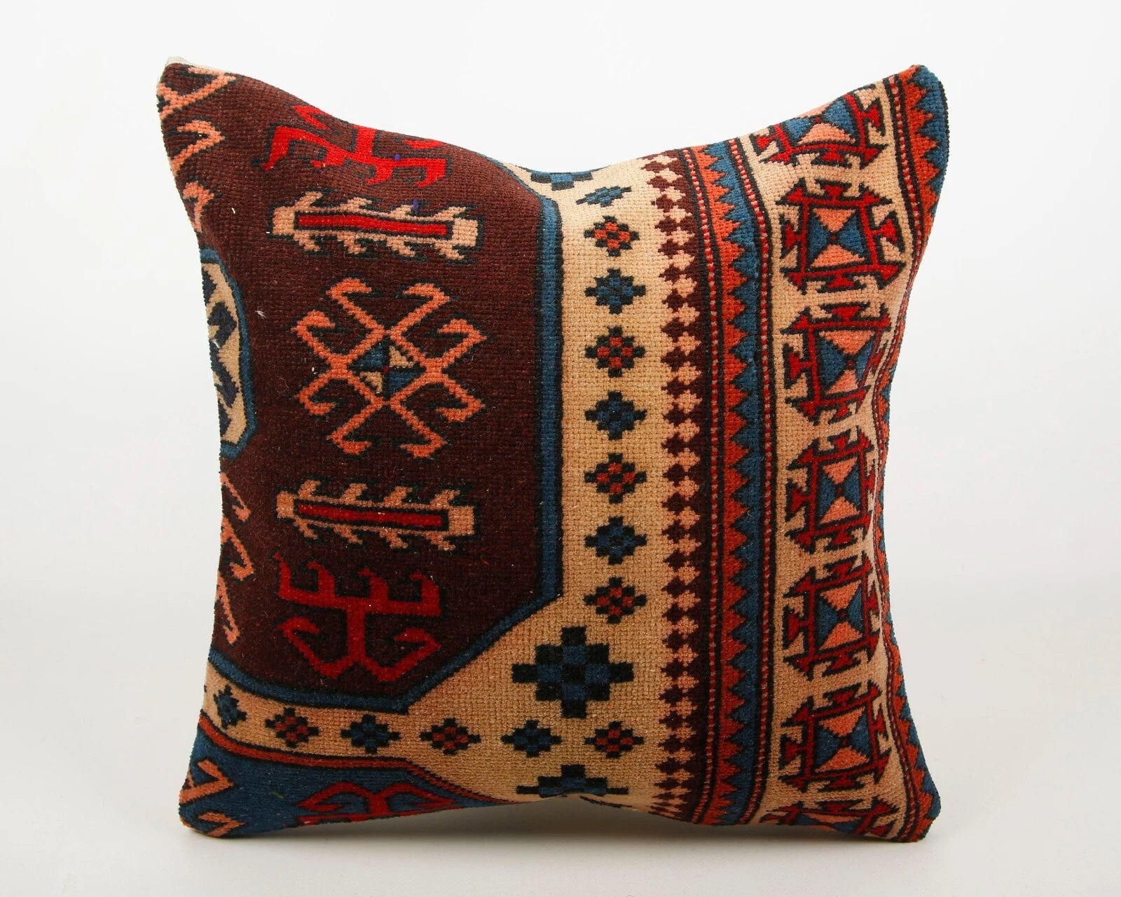 Handwoven Ethnic Cushion Case Throw Pillow Cover Kilim Turkish Pattern Cushion