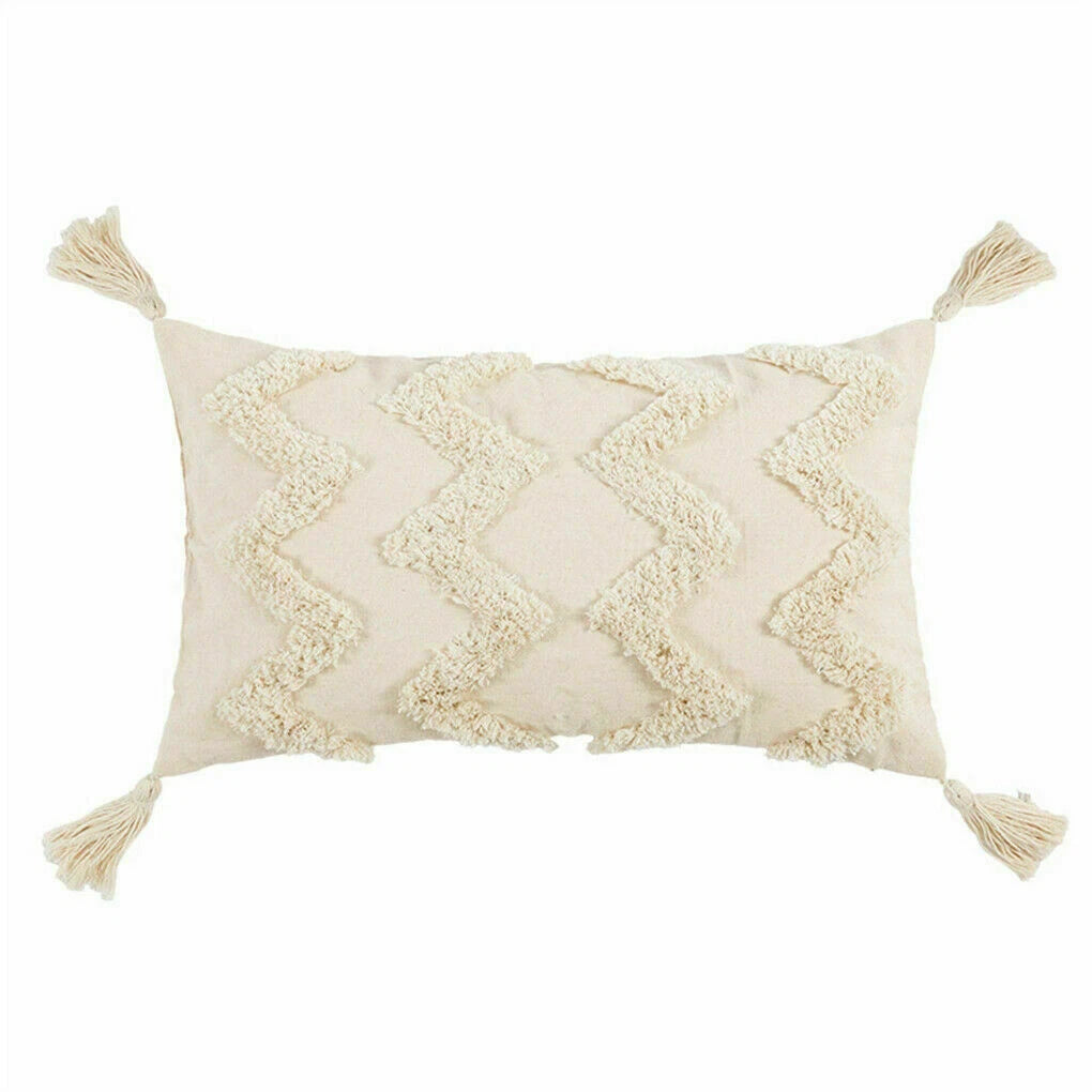 Boho Moroccan Throw Pillow Covers w/ Tassel Tufted Sofa Bed Cushion Cases Home