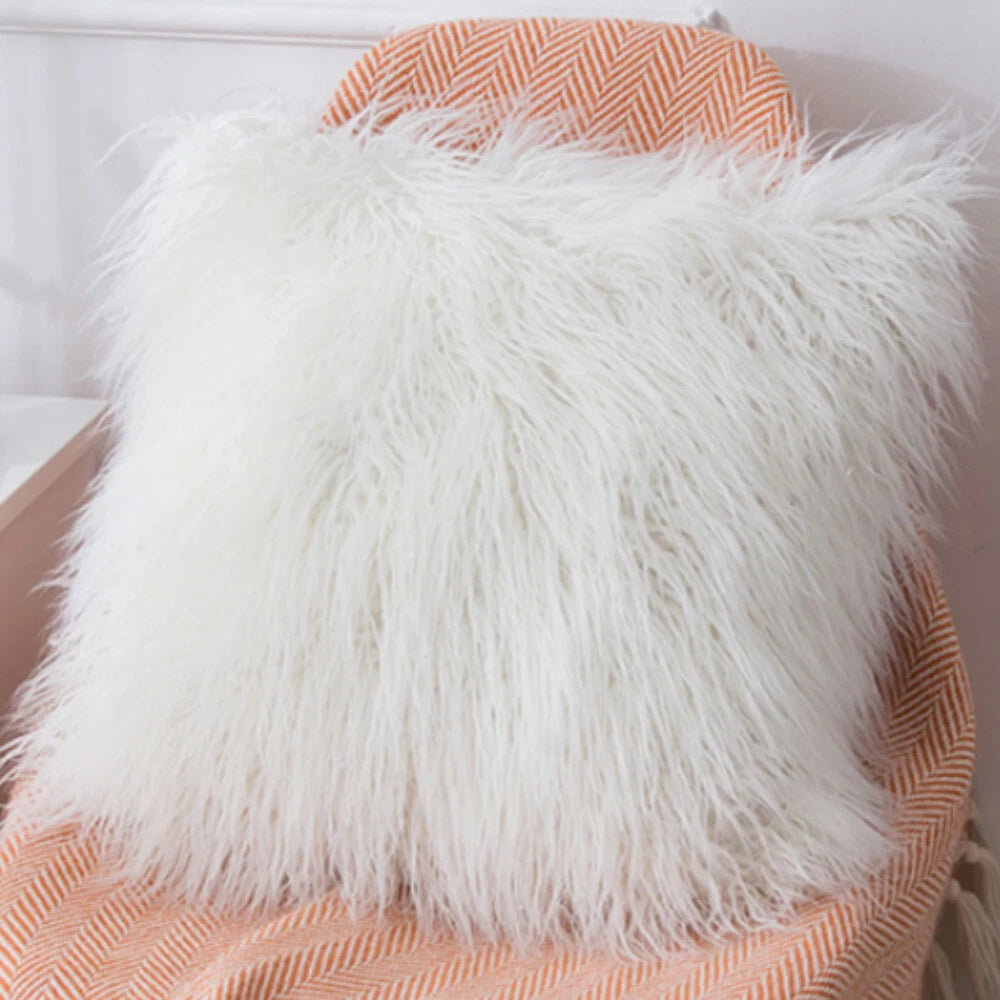 Soft  Faux Fur Fluffy Pillow Case Plush Cushion Cover Throw Sofa Bed Home Decor