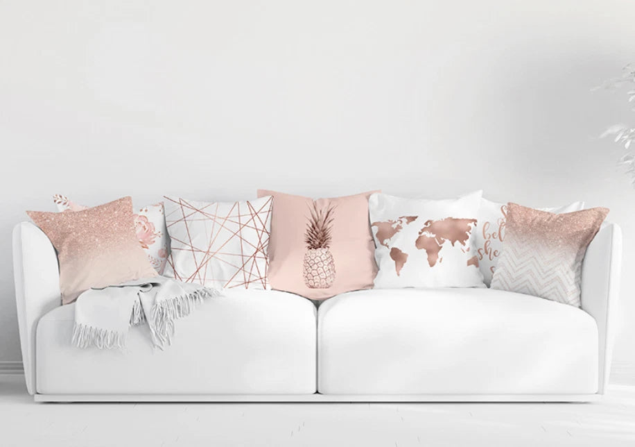 Pink Marble Throw PILLOW COVER Double Sided Sofa Decorative Cushion Cases 18x18"