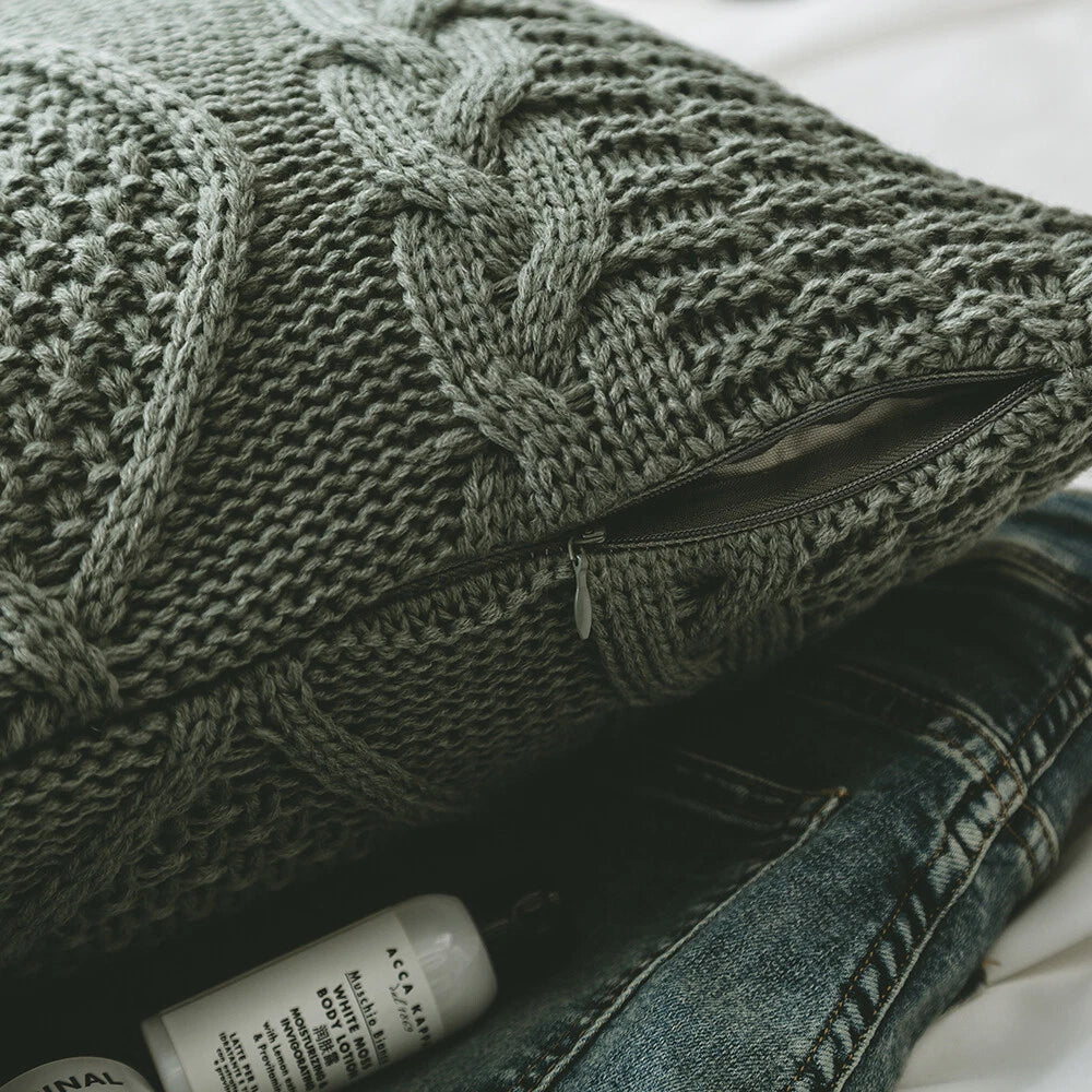 Sofa Bed Knitted Pillowcase Square Tassel Throw Waist Cushion Covers Chair Decor