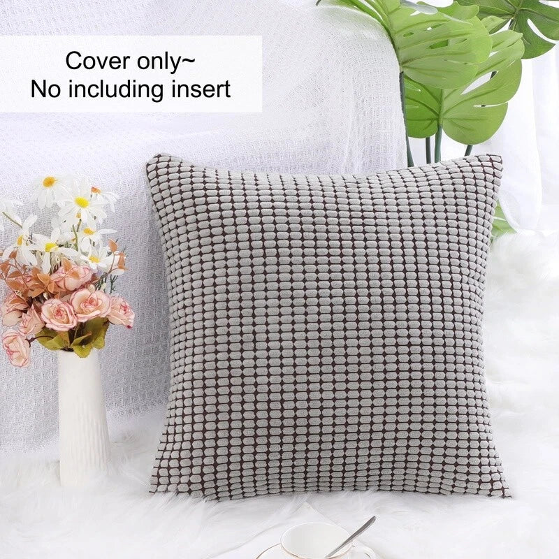 Textured Solid Decorative Throw Pillow Cover Polyester Cushion Case Sofa Bed New