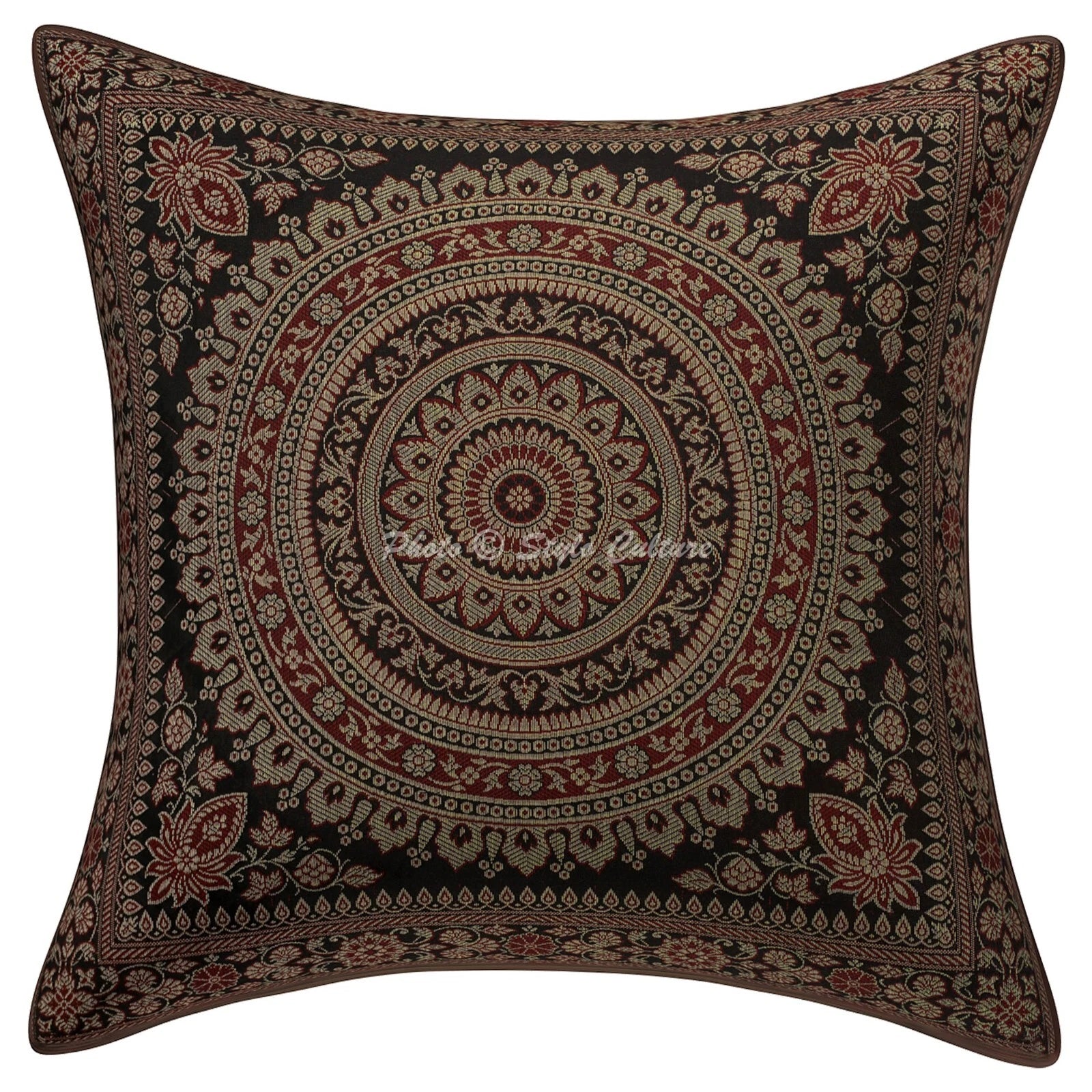 Brocade Jacquard Cushion Cover Ethnic Sofa Cover Decorative Bohemian Home Decor