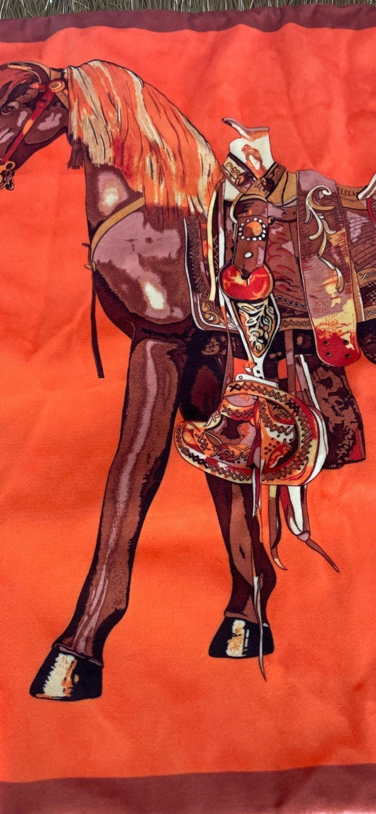 Throw Pillow Case Orange Velour Horse Sofa Decorative Cushion Cover 19x19