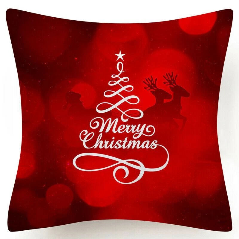 Throw PILLOW COVERS Christmas Decorative Xmas TWO-Sided Sofa Cushion Case 18x18"