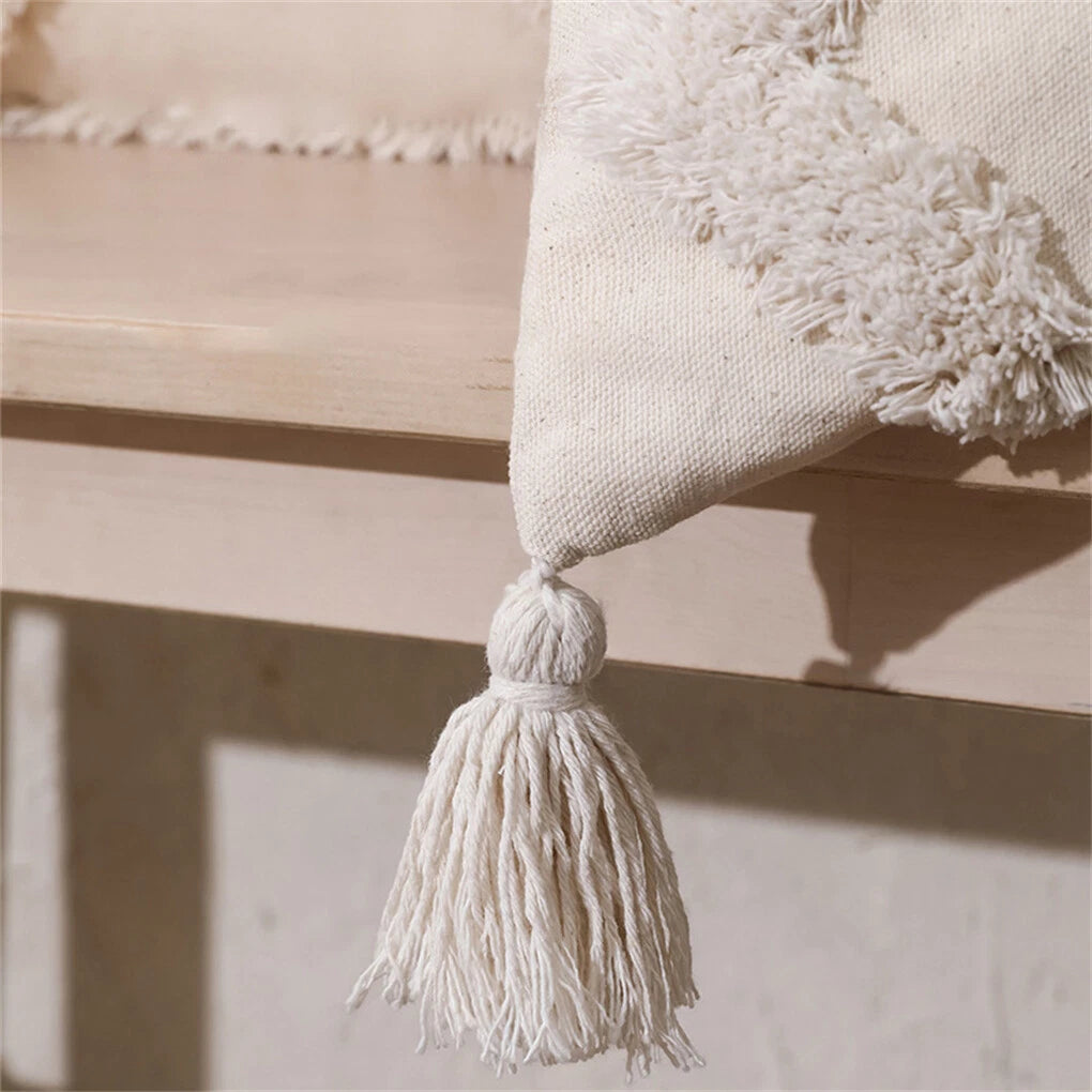 Boho Moroccan Throw Pillow Covers w/ Tassel Tufted Sofa Bed Cushion Cases Home