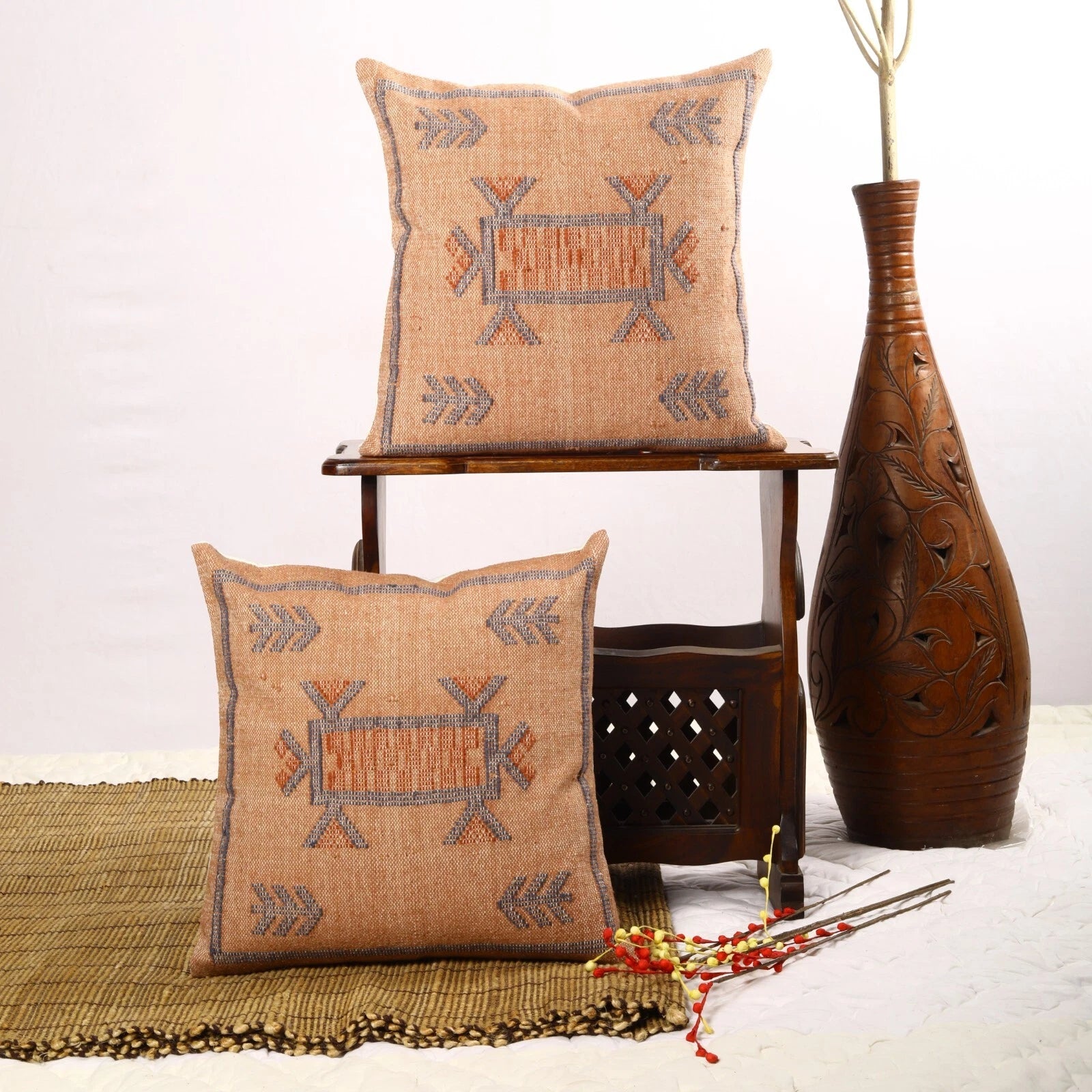 Decorative pillow cover for home decor set of 2 cotton Sabra cushion cover