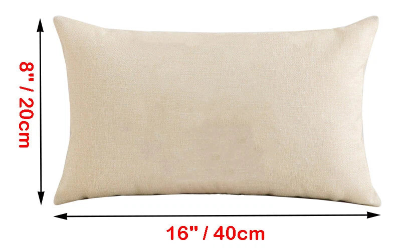 10Pcs DIY Sublimation Blank Linen Pillow Case Home Sofa Car Waist Cushion Cover