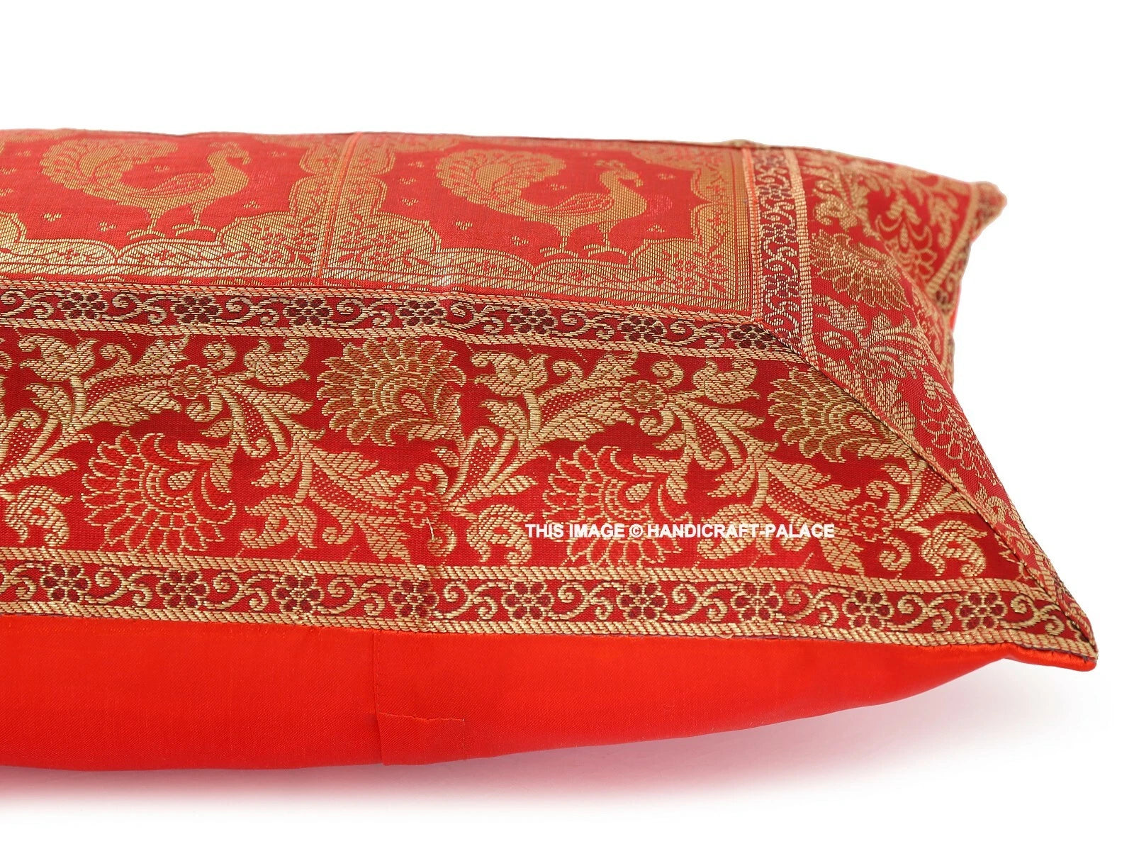 Handmade Brocade Silk Cushion Cover Indian Home Sofa Decor Pillow Case 12"x20"