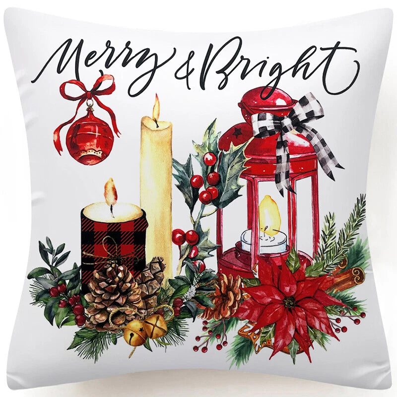 Throw PILLOW COVERS Christmas Decorative Xmas TWO-Sided Sofa Cushion Case 18x18"