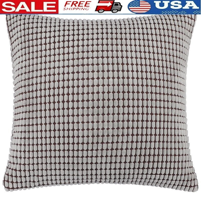 Textured Solid Decorative Throw Pillow Cover Polyester Cushion Case Sofa Bed New