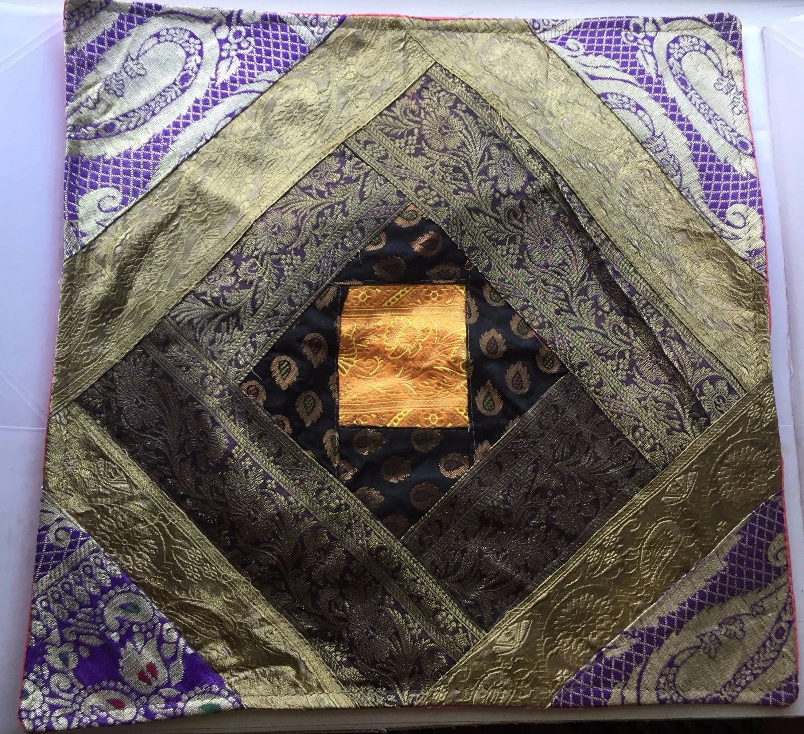 One Home Decor Silk Cushion Cover Patchwork Square Sofa Pillow Case Cover India