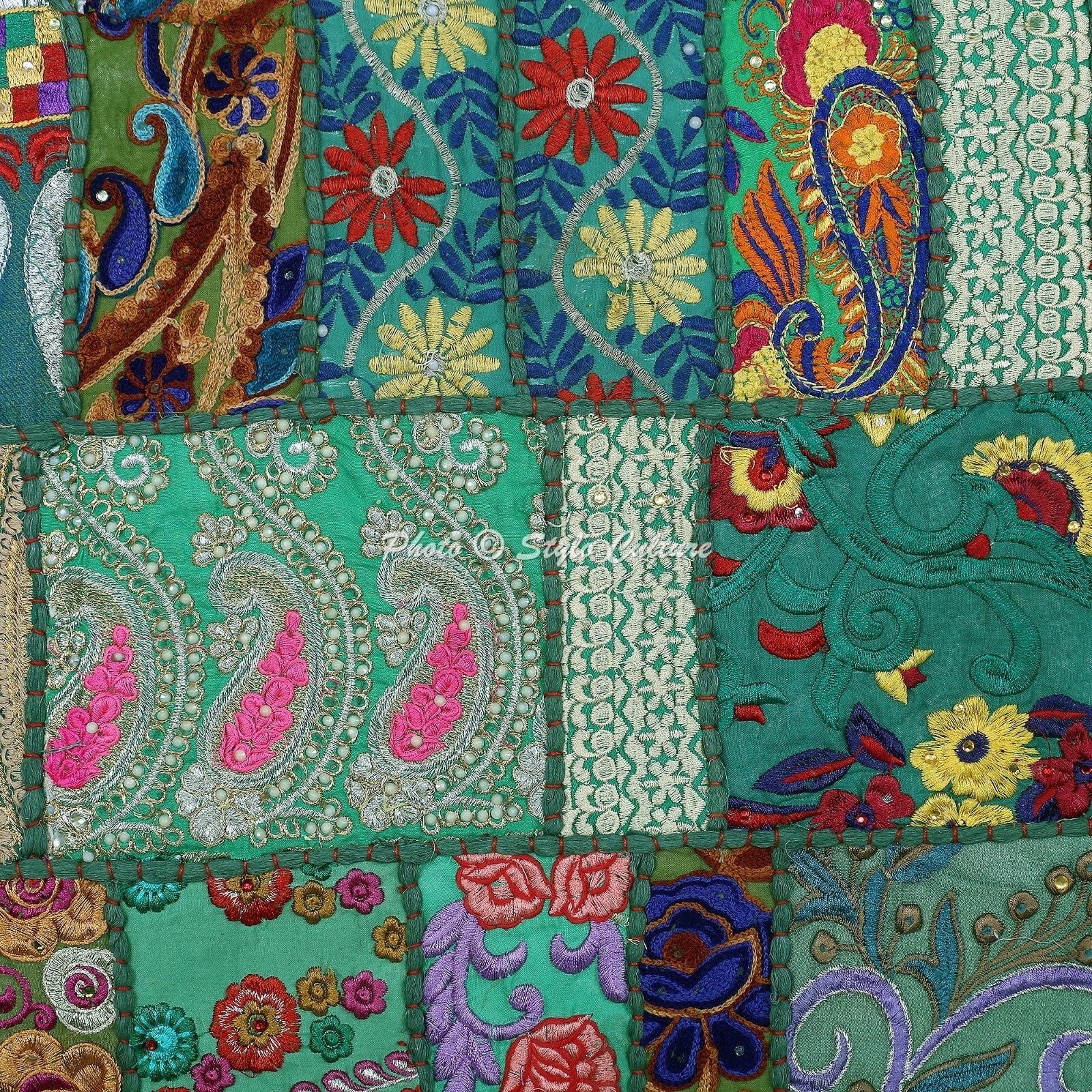 Ethnic Cushion Cover Bohemian Vintage 20 x 20 in Hippie Sofa Car Pillow Case