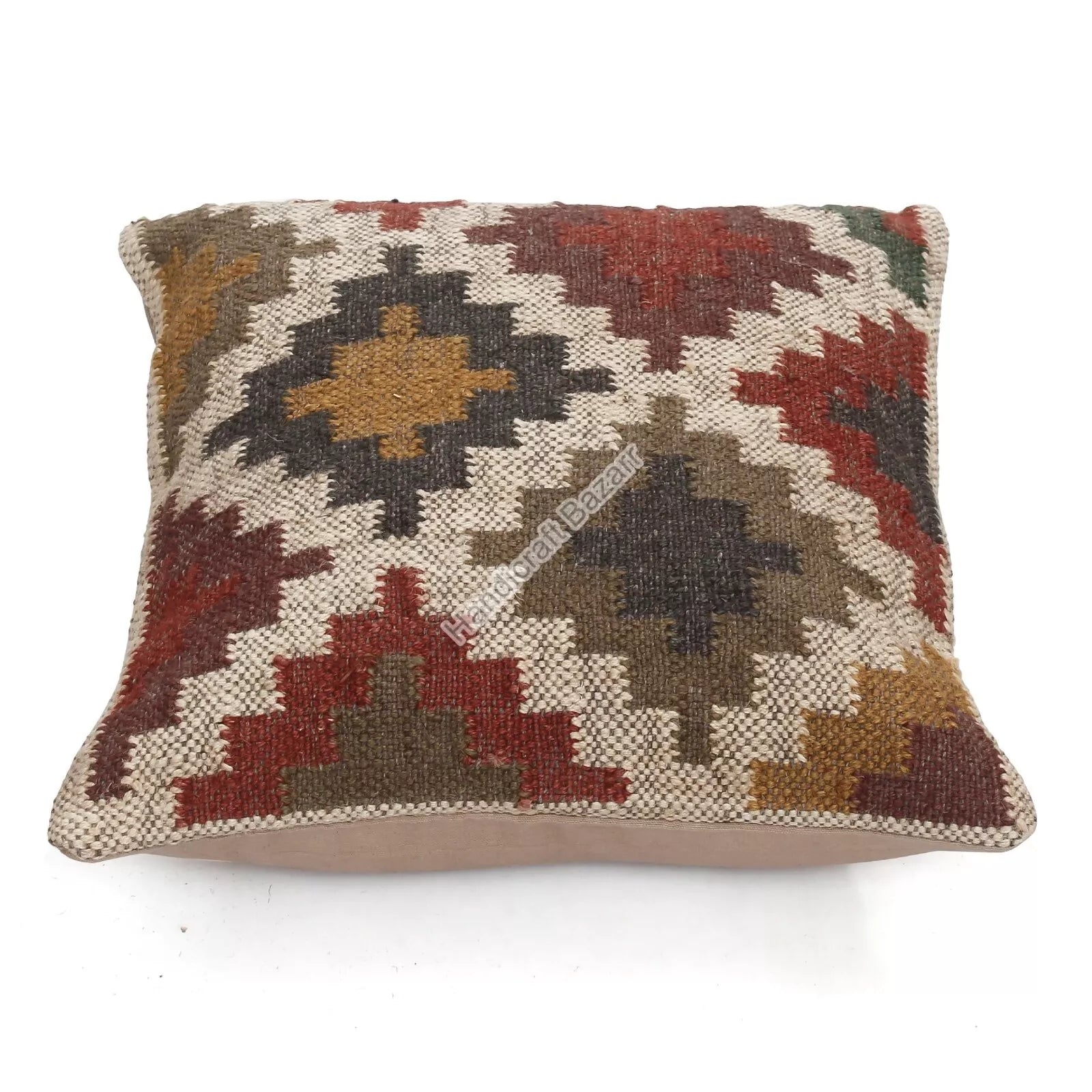 Hallway Docor Sofa Sham Pillowcase Indian Kilim Cushion Cover 2 Pc Wool jute 18"