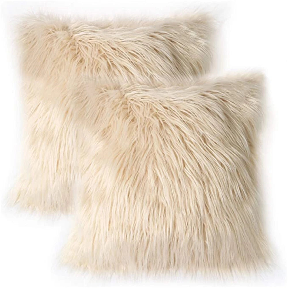 18Inch Luxury Shaggy Faux Fur Pillow Cases Fluffy Plush Throw Sofa Cushion Cover