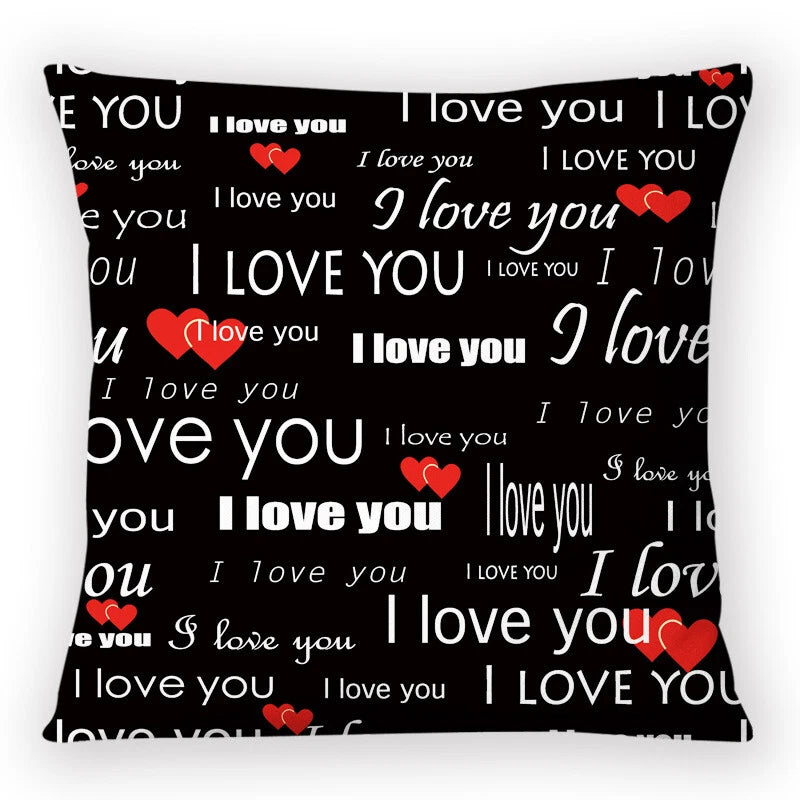 Letters Quote Words I Love You Throw Pillow Cases Cushion Covers Home Sofa Decro