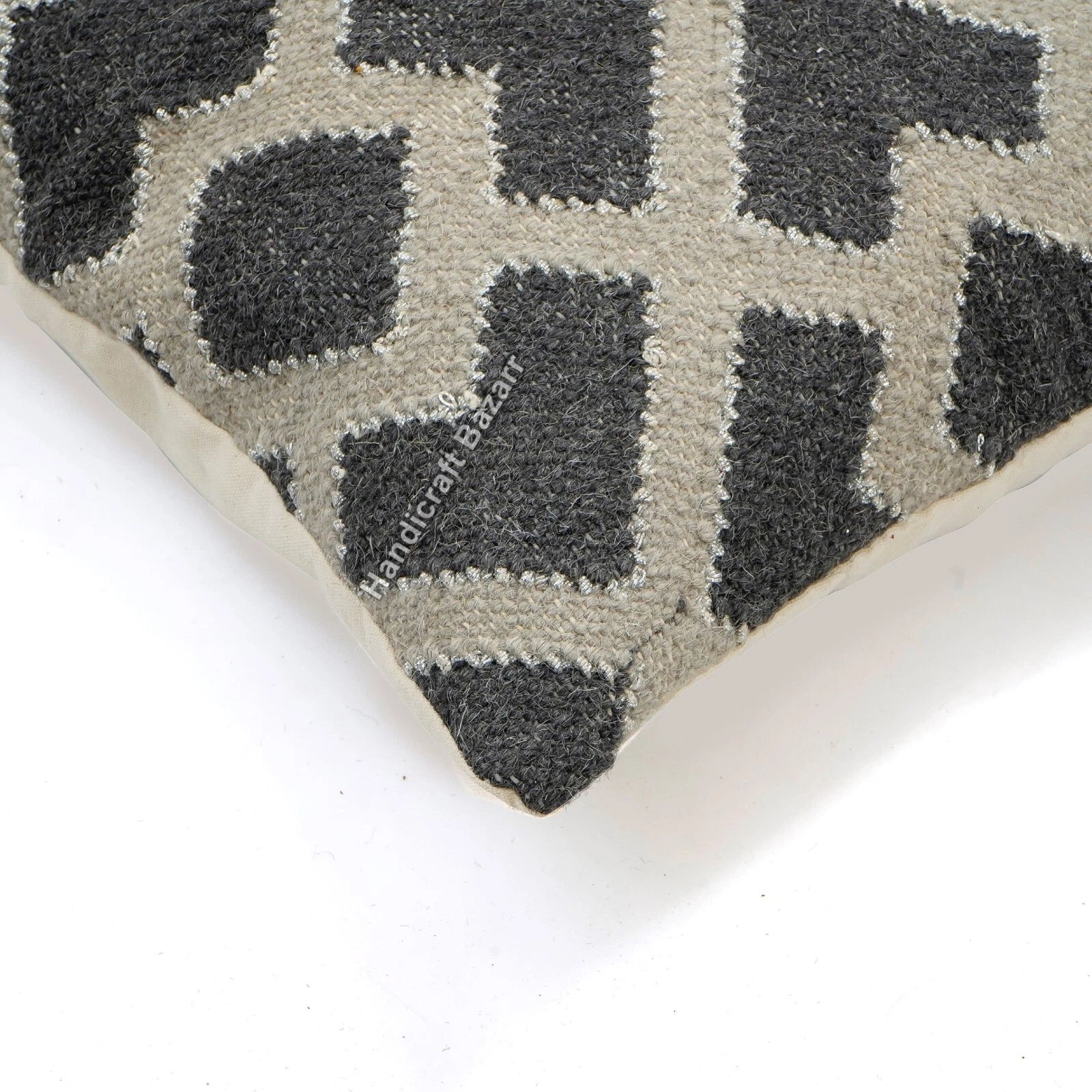 Hallway Docor Sofa Sham Pillowcase Indian Kilim Cushion Cover 2 Pc Wool jute 18"