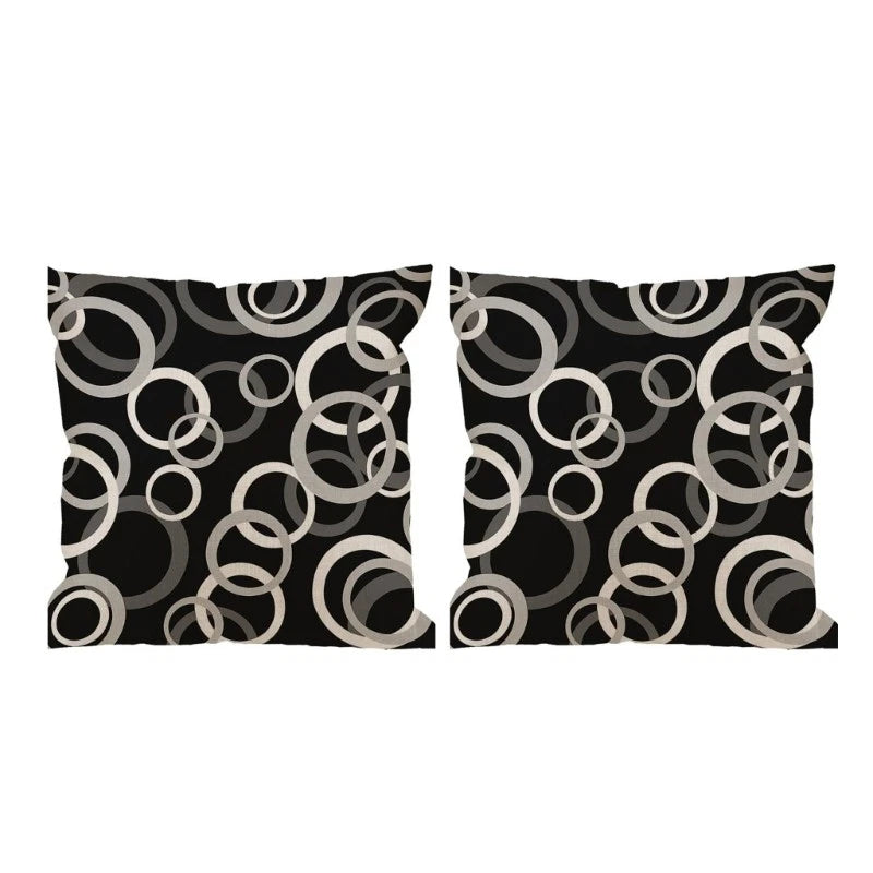 2 Flower Print Pillow Case Polyester Fiber Sofa Bed Decorations Cushion Covers