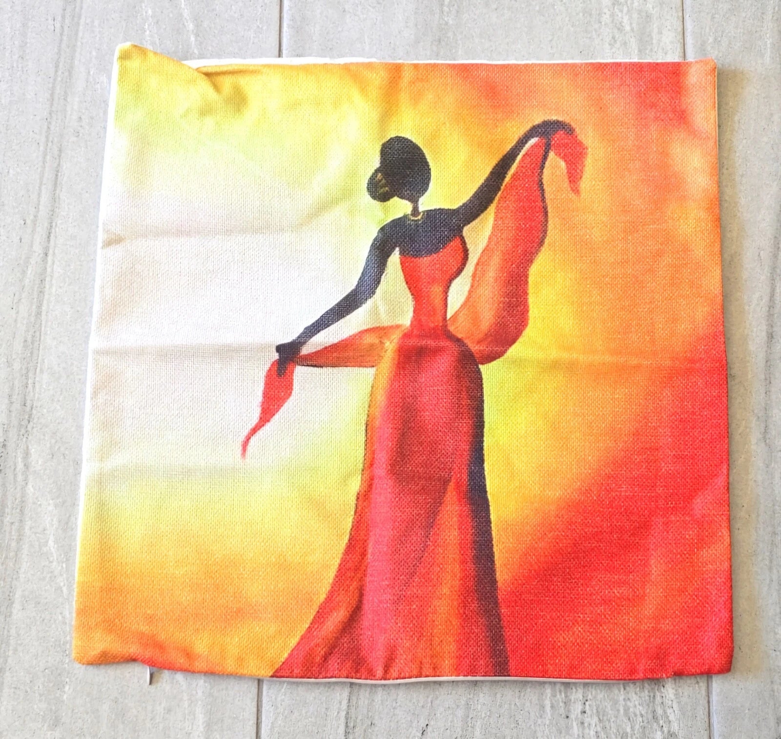 Sunflower & Ballerina Pillow Sofa Cushion Home Cushion Flower Cover 16.5"x17"