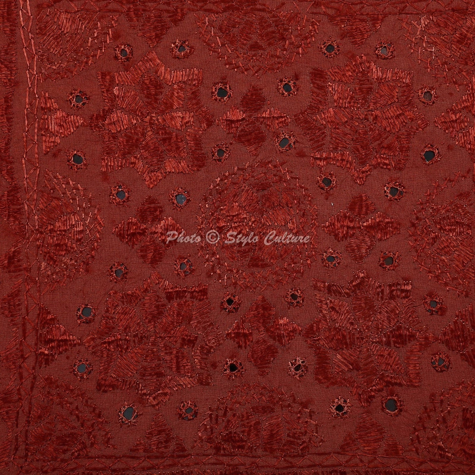 Pillow Cover Handcrafted Embroidered Decor Car Sofa Cushion Case 16 x 16 in