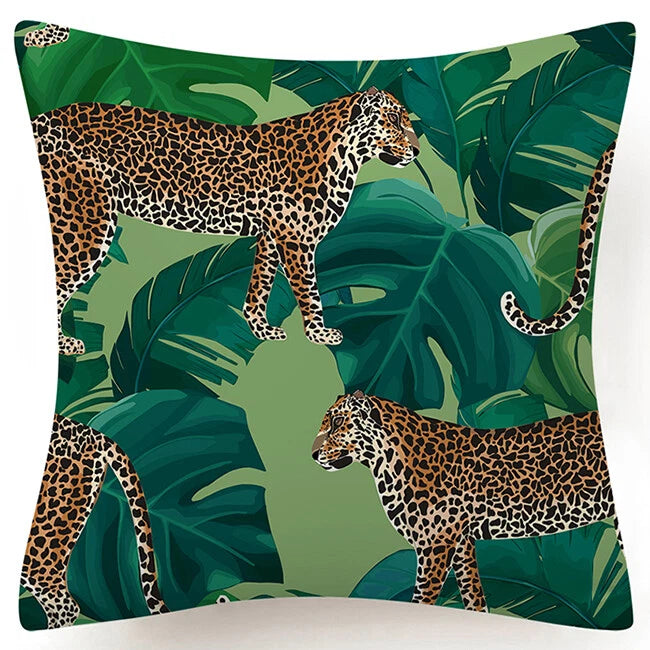 PILLOW COVER Landscape Leopard Decorative Sofa Bed Cushion Case 2-Sided 18x18"