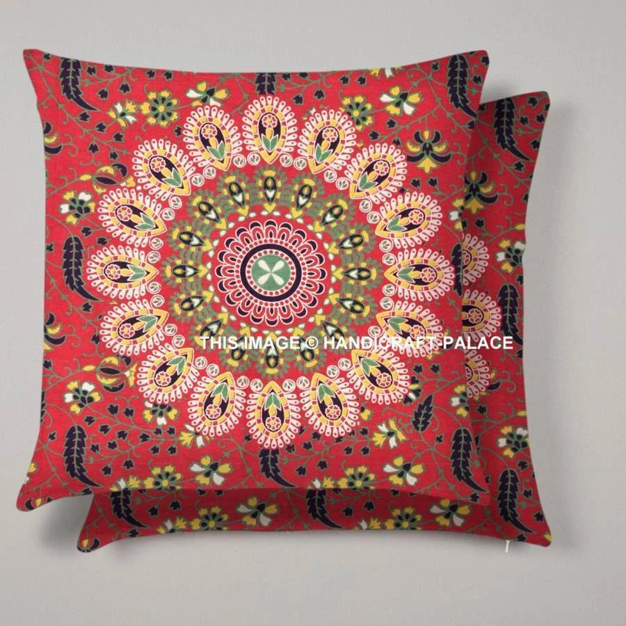 Indian Peacock Mandala Cushion Cover Square Floor Pillow Large Sofa Bed Decor