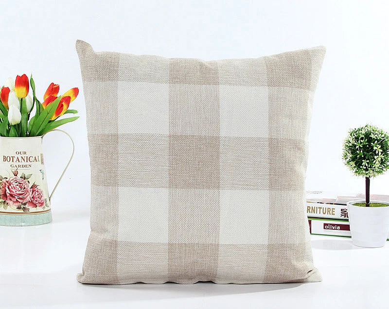 Classic Linen Cotton Cushion Cover Throw Pillow Case Sofa Home Decor Bed