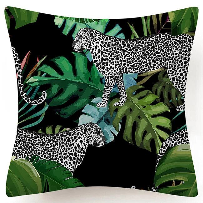 PILLOW COVER Landscape Leopard Decorative Sofa Bed Cushion Case 2-Sided 18x18"