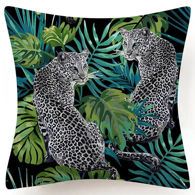PILLOW COVER Landscape Leopard Decorative Sofa Bed Cushion Case 2-Sided 18x18"