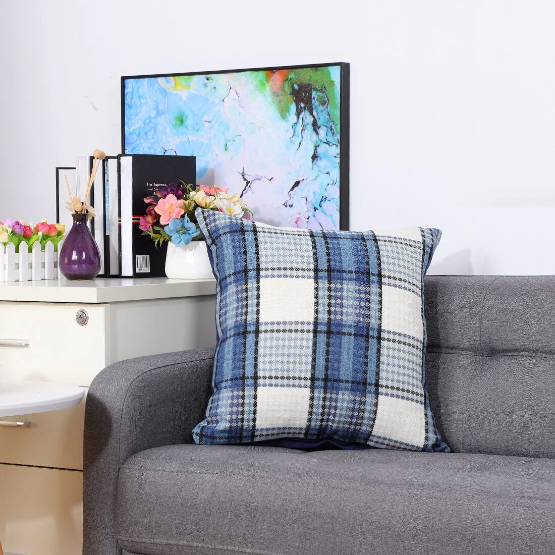 Buffalo Check Plaid Throw Pillow Case Sofa Waist Cushion Cover Office Bedding