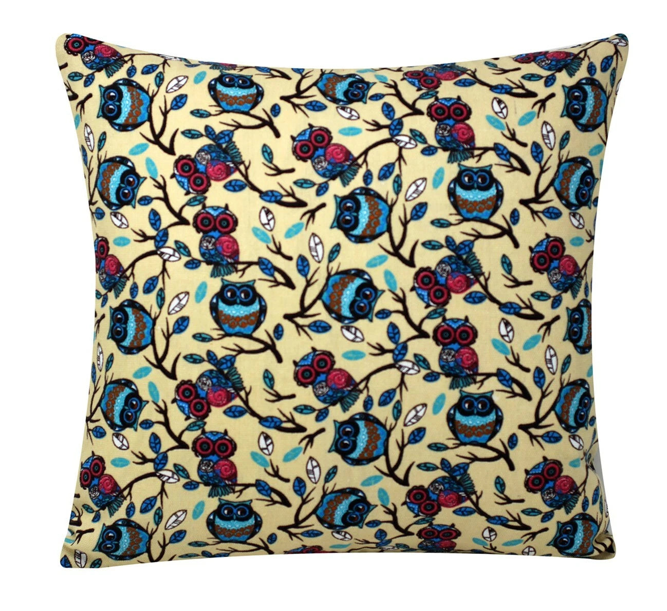 Owl Animal Print Square 18 x 18 inch Cushion Cover Pillowcase for Sofa Bed Couch