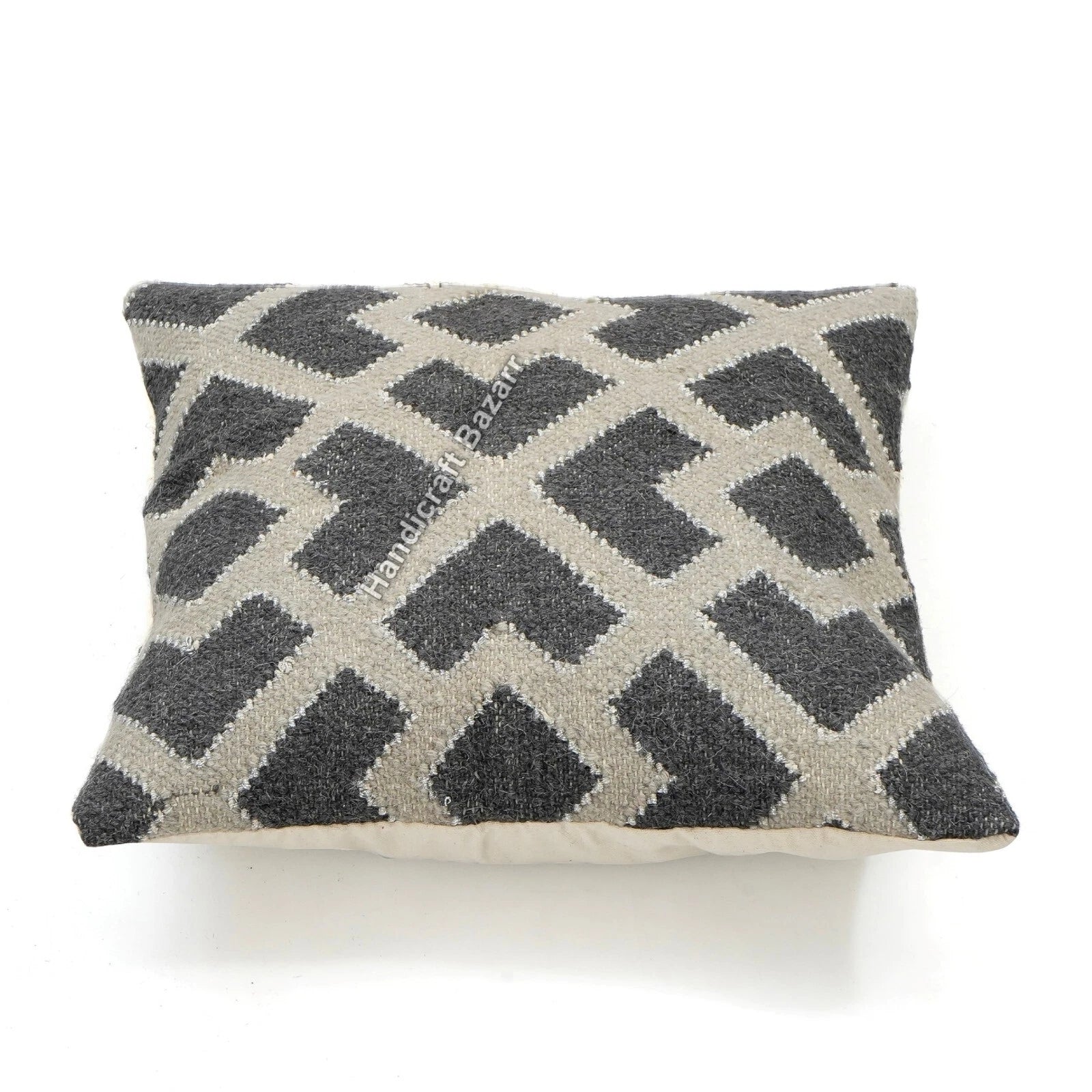 Hallway Docor Sofa Sham Pillowcase Indian Kilim Cushion Cover 2 Pc Wool jute 18"