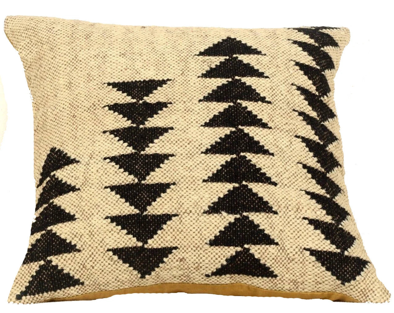 Handwoven Woll Jute Cushion Cover 18x18 Vinatge Sofa Pillow Case Kilim Chair Pad